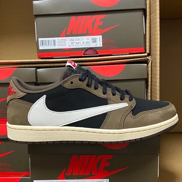 AJ1黑棕倒钩低帮