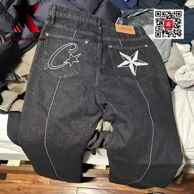 Denim Trousers Embroidered Back Pockets