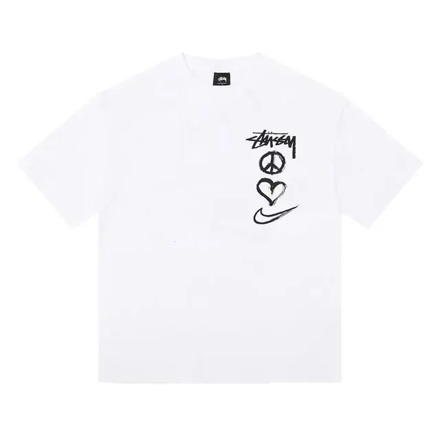 Stüssy × Nike Graphic Tee Peace Heart Swoosh