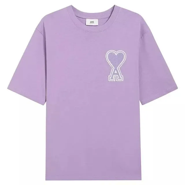 AMI Paris Heart Logo T-Shirt Embroidered Heart A