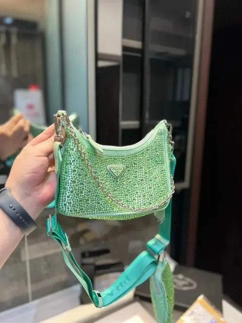 Prada Hobo Bag Crystal-Embellished