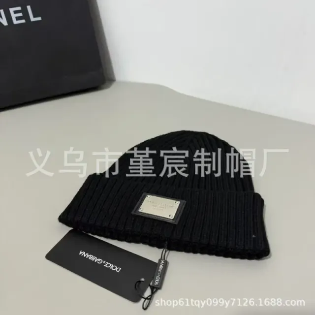 Dolce & Gabbana Knit Beanie Metal Logo Patch