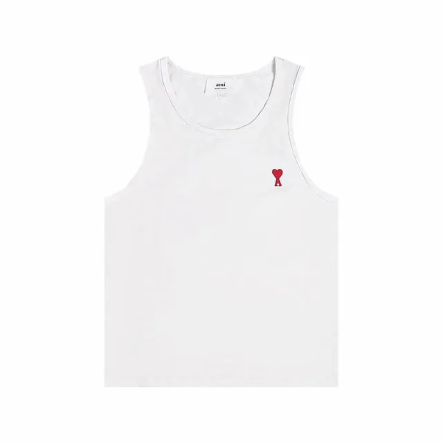 AMI Paris Tank Top Red Heart Logo