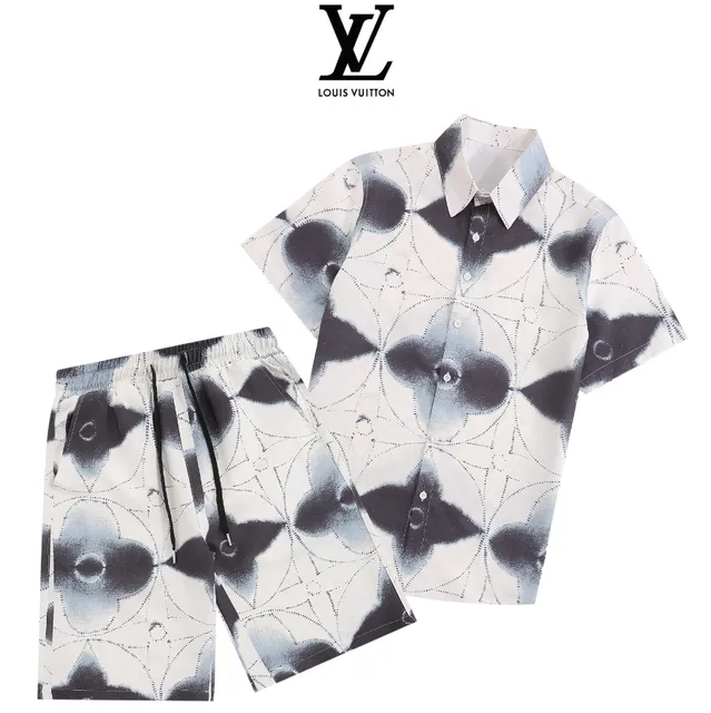 Louis Vuitton Printed Short Set Monogram Floral Tie-Dye