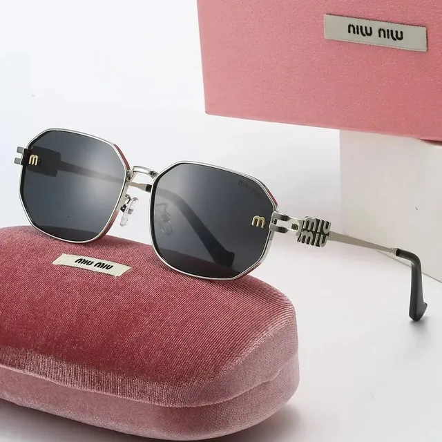 Miu Miu Sunglasses Octagonal Frame with Logo Temples