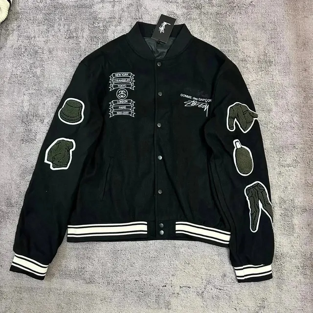 Stüssy × Comme des Garçons Varsity Jacket CDG City Patch