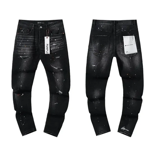 Purple Brand Distressed Jeans Paint Splatter