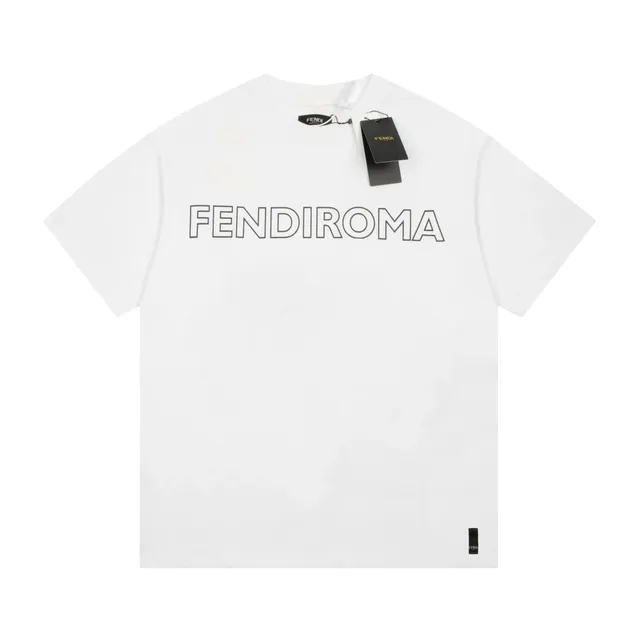 Fendi Logo T-Shirt Outline Logo