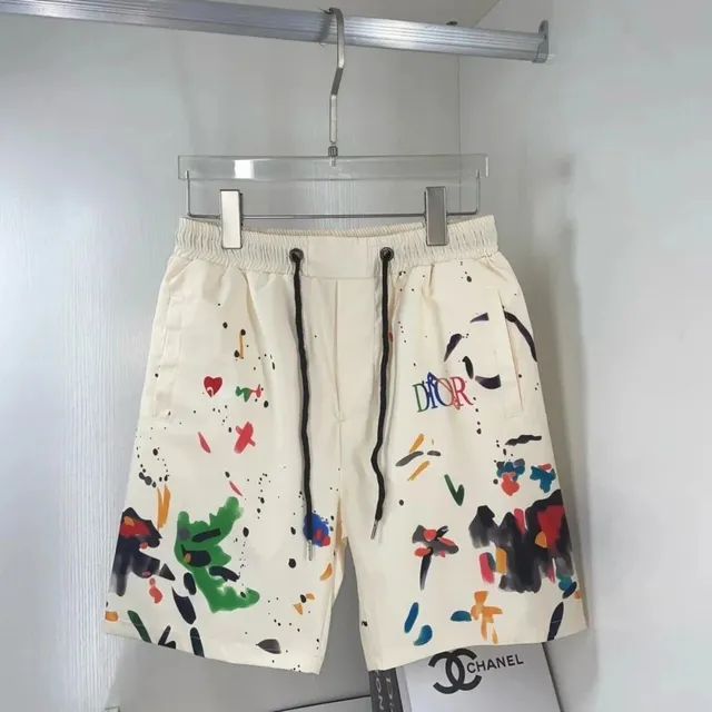 Dior Paint Splatter Shorts Multicolor Logo Print