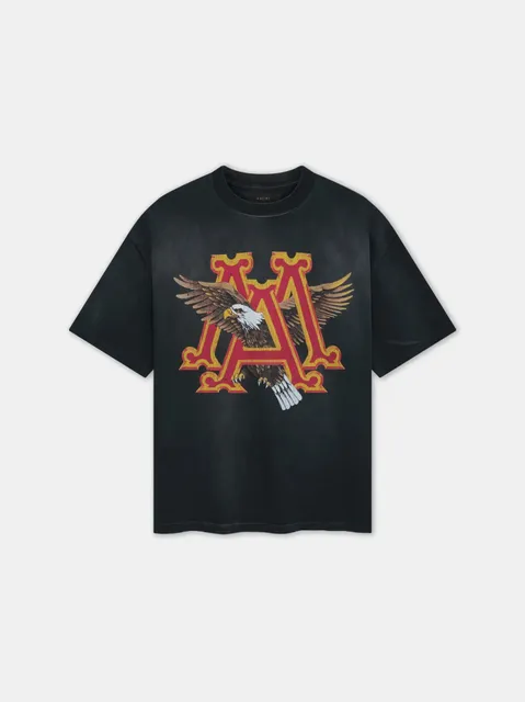 Amiri Eagle Logo Tee Distressed Eagle Print