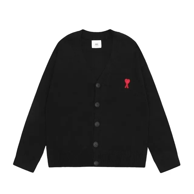 AMI Paris Cardigan Red Heart Logo
