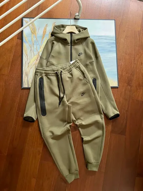 Nike Tech Fleece Hoodie and Joggers Olive