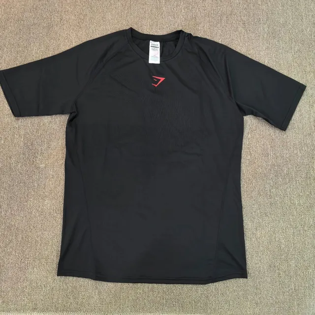 Gymshark Apollo T-Shirt Black with Red Logo