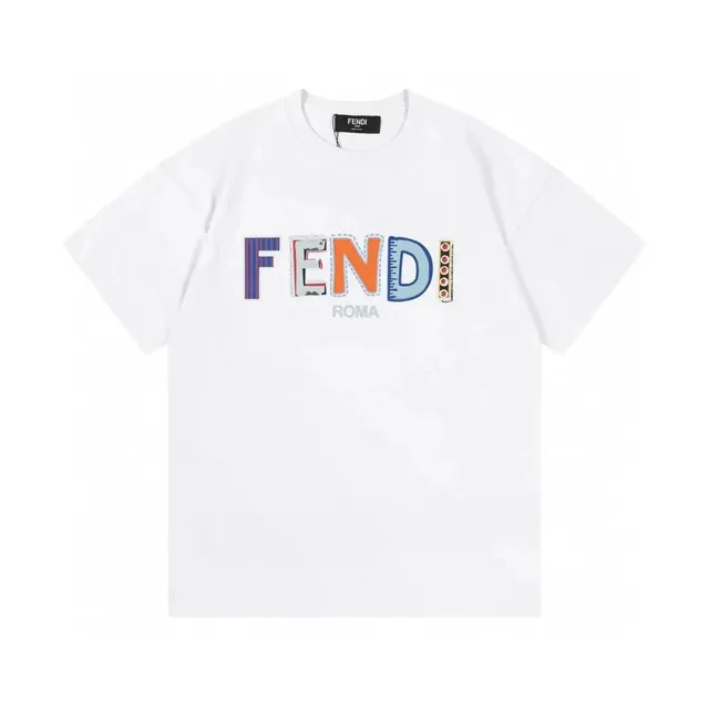 Logo T-Shirt Multicolor Patchwork FENDI ROMA