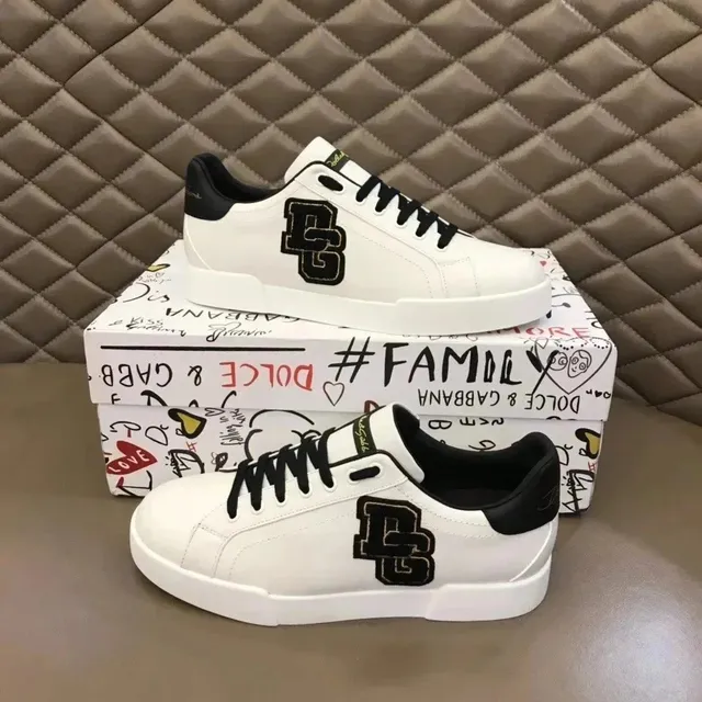Dolce & Gabbana DG Logo Sneaker White with Black DG Logo