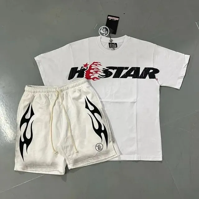 Hellstar Flame Logo Set White with Black Flame Print