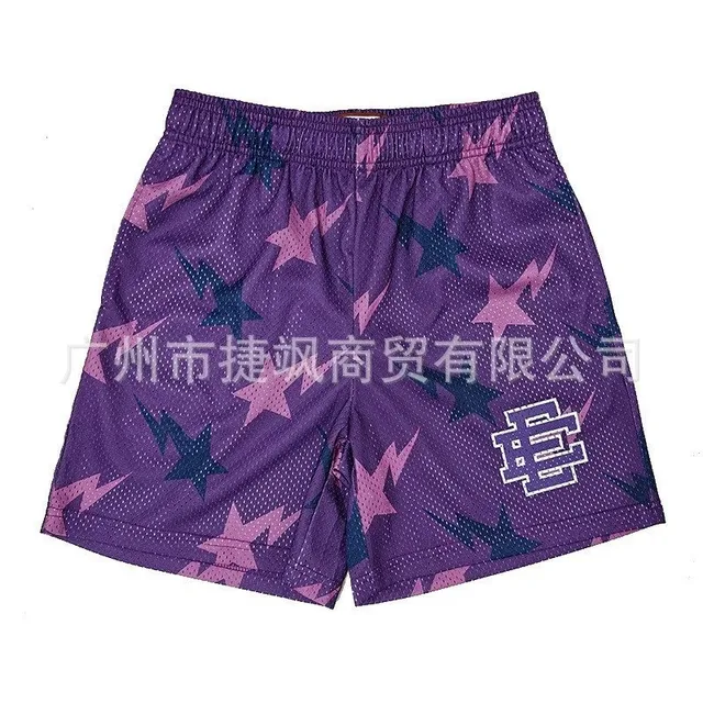 Eric Emanuel Mesh Shorts Star and Lightning Print