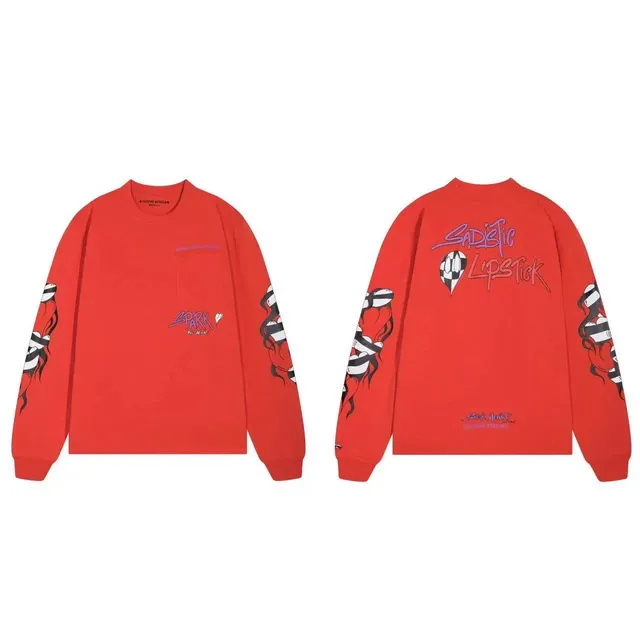 Chrome Hearts Long Sleeve Tee Sick Heart Lipstick