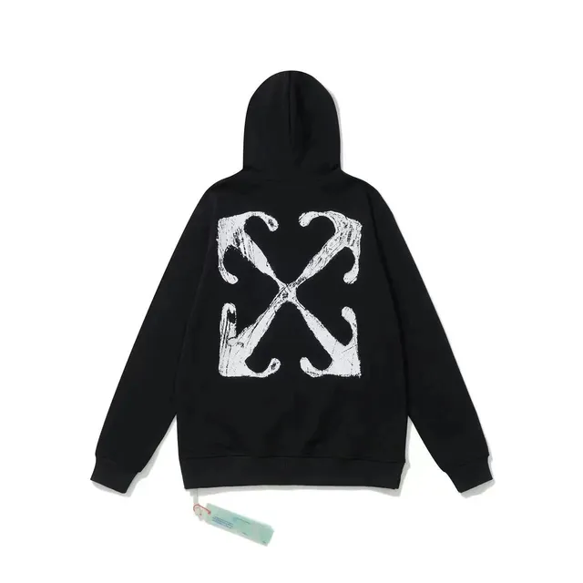 Off-White Zip-Up Hoodie Diag Arrow Print