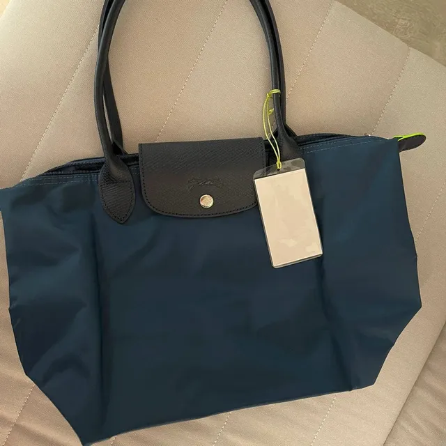 Longchamp Le Pliage Navy with Black Trim
