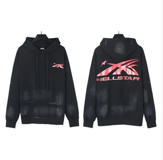 Hellstar Hooded Sweatshirt Distressed Logo Print