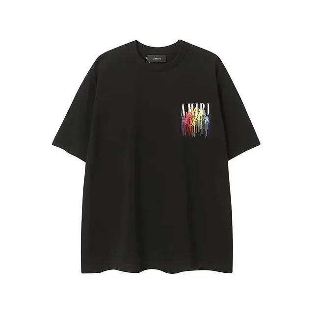 Amiri Graphic Tee Rainbow Drip Logo