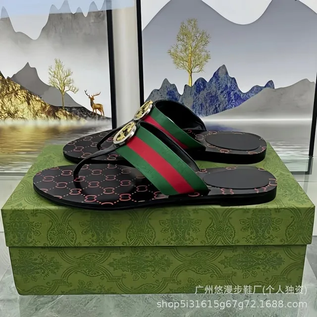 Gucci Webbing Thong Sandal GG Print