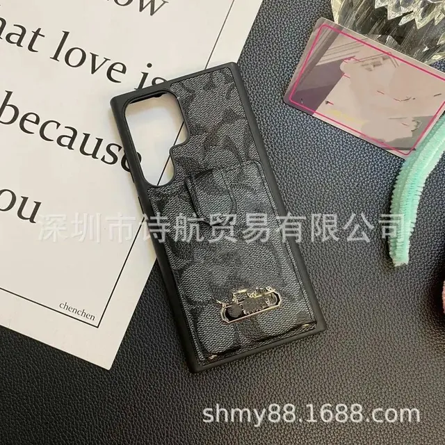 Coach Phone Case with Cardholder Signature C Print