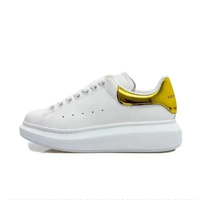 Alexander McQueen Oversized Sneaker White with Gold Heel Tab