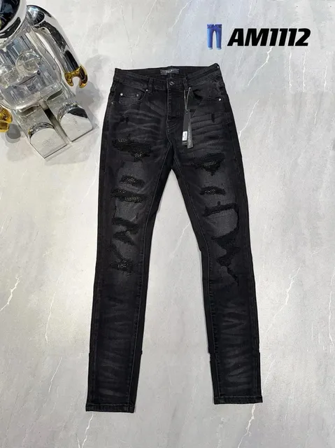 Amiri Distressed Skinny Jeans Black Destroyed