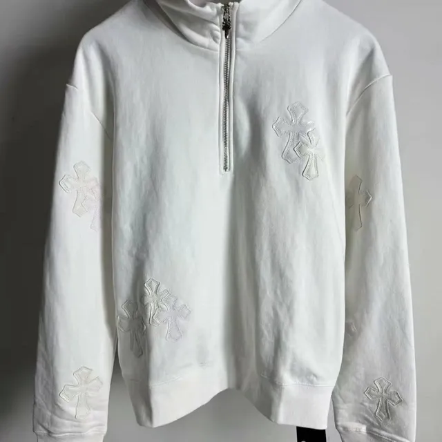 Chrome Hearts Half-Zip Sweatshirt Cross Embroidery