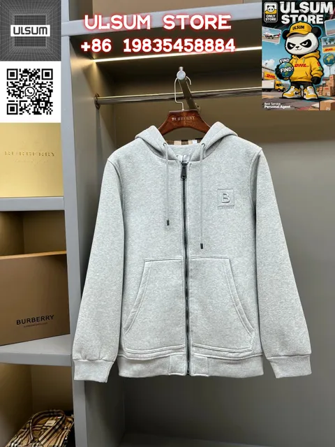 Burberry Zip-Up Hoodie Monogram Logo