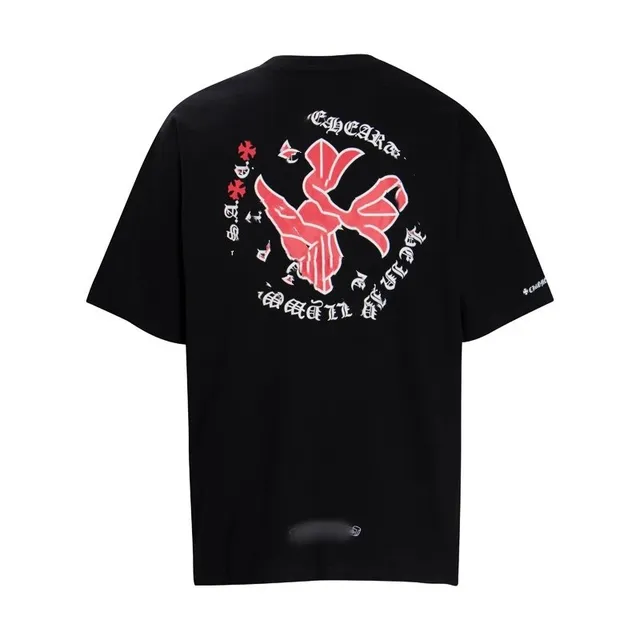 Chrome Hearts Graphic Tee Red Crossbones Print