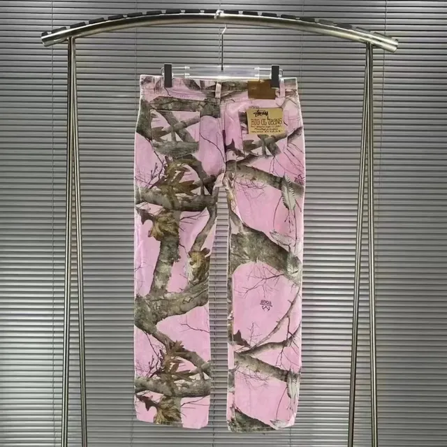 Stüssy × BAPE Big Ol' Jeans Pink Camo