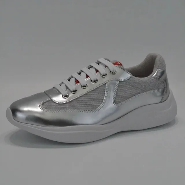 Prada Galleria Sneaker Metallic Silver