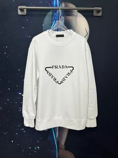 Prada Crewneck Sweatshirt Triangle Logo Print