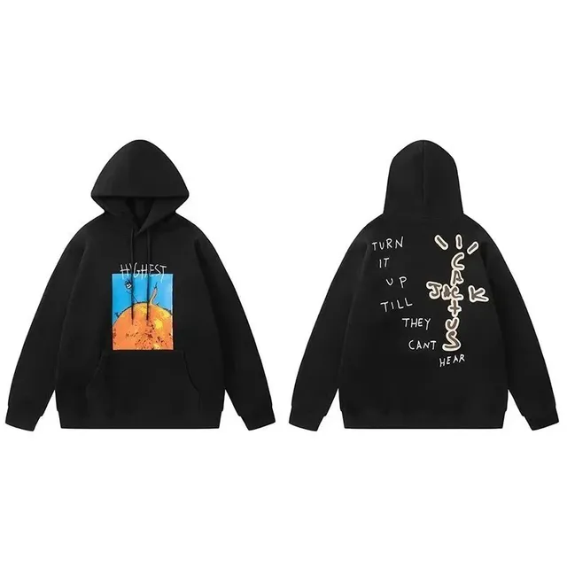 Travis Scott Hoodie Highest / Turn It Up Till They Can't Hear