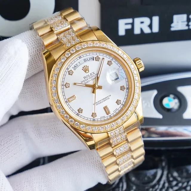 Rolex Day-Date Diamond Bezel and Hour Markers