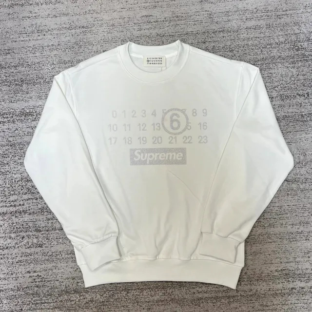 Supreme × Maison Margiela Crewneck Sweatshirt Numerals Box Logo