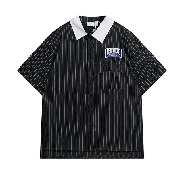 Rhude Pinstripe Shirt Contrast Collar