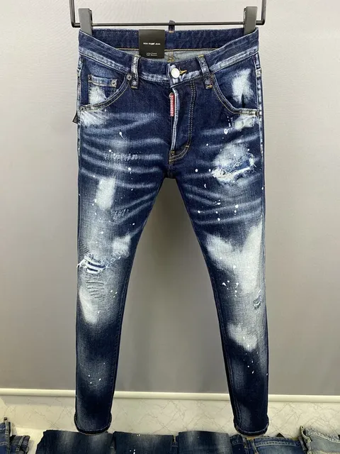 Dsquared2 Skinny Jeans Distressed Paint-Splatter
