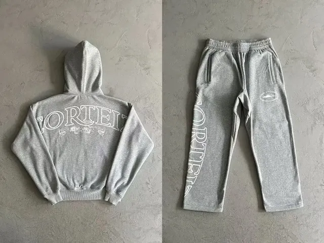 Hoodie and Joggers Set Corteiz Logo Print