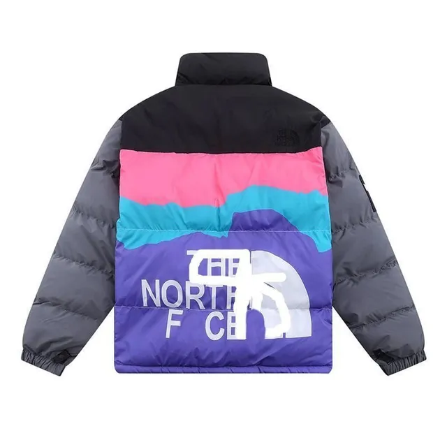 The North Face Nuptse Jacket Colorblock Logo Back
