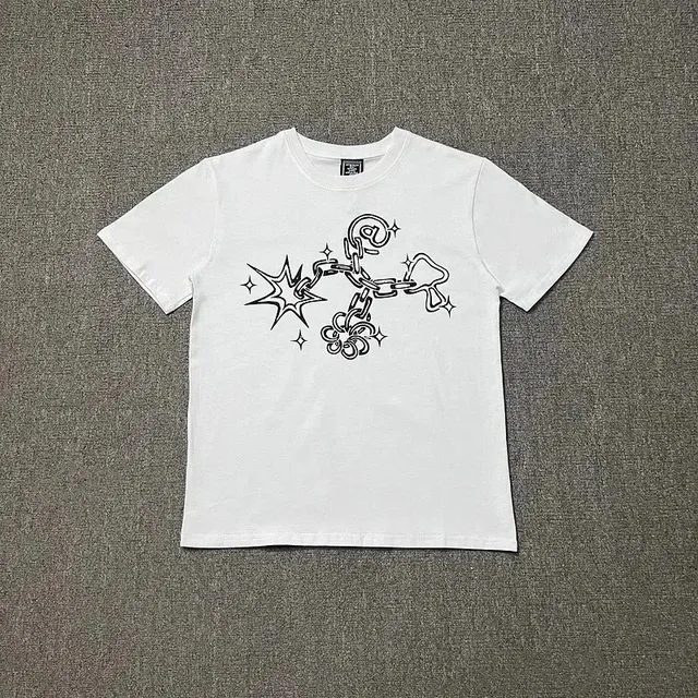 Graphic T-Shirt Chain and Star Print