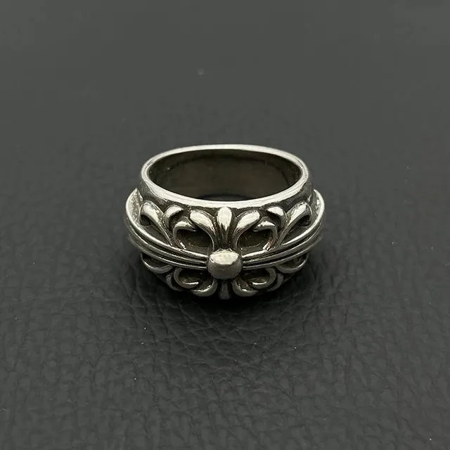 Chrome Hearts Cross Ring Ornate Floral