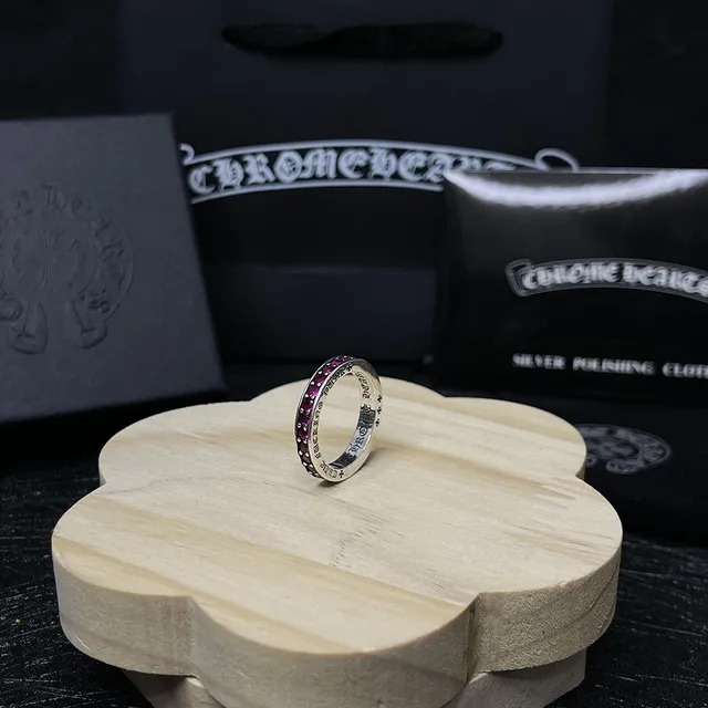 Chrome Hearts Cross Ring Ruby Pave