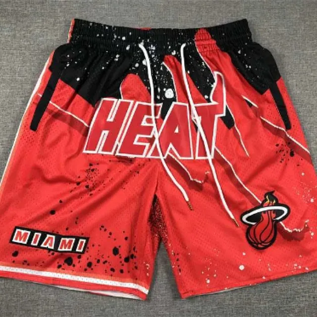 Adidas × NBA Miami Heat Mesh Shorts Paint Splatter
