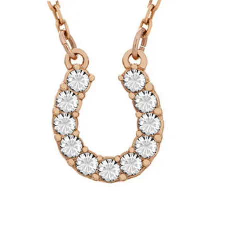 Horseshoe rose gold necklace
