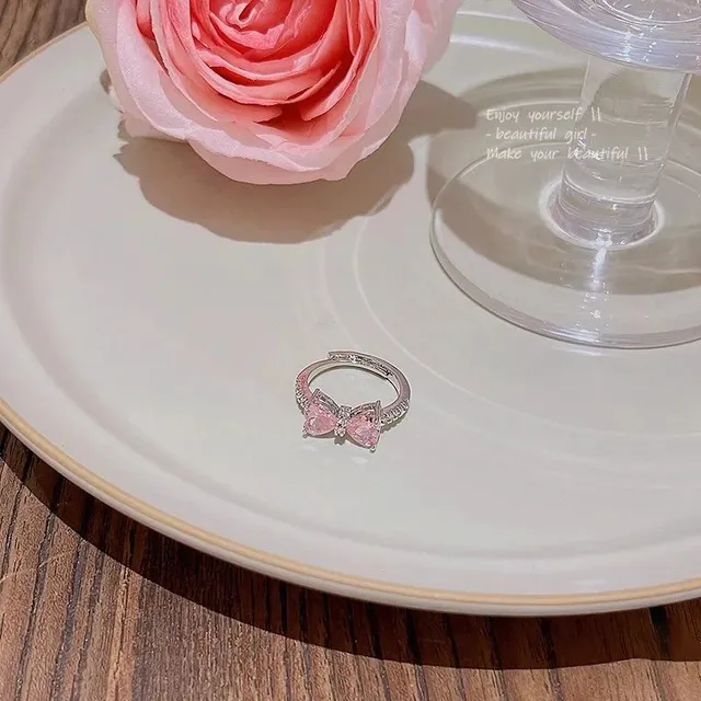 Tiffany & Co. Butterfly Ring Pink Enamel Bow