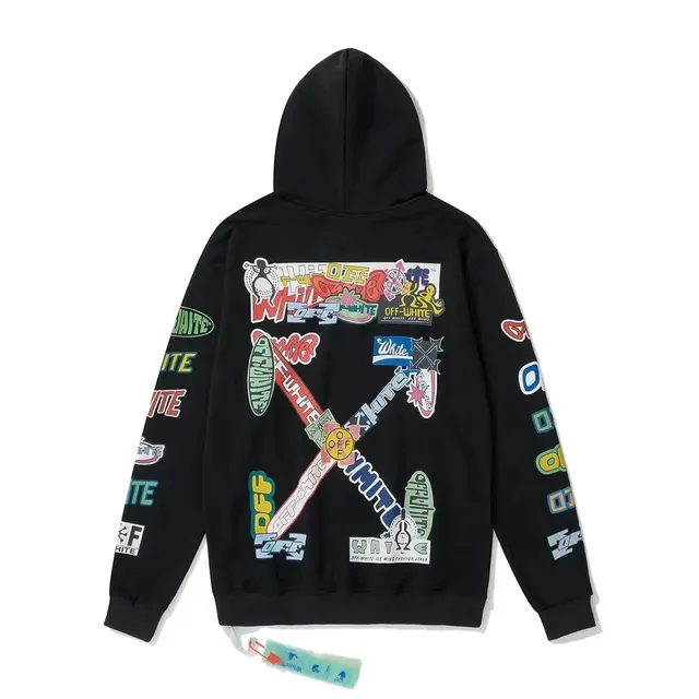 Off-White Hoodie Sticker Print